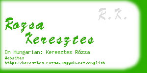 rozsa keresztes business card