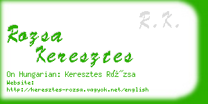 rozsa keresztes business card